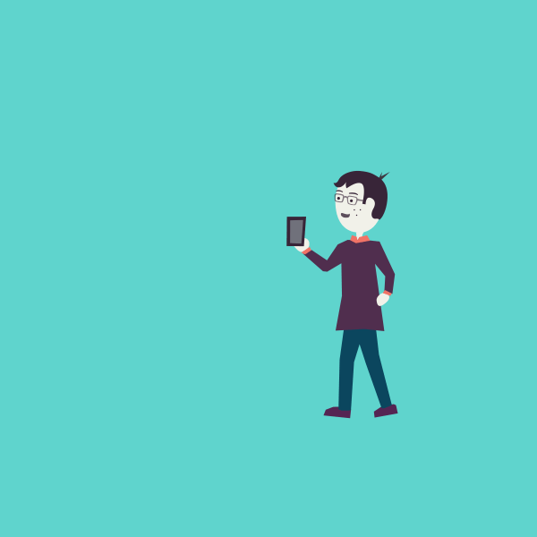An animation of Jedd shaking his phone