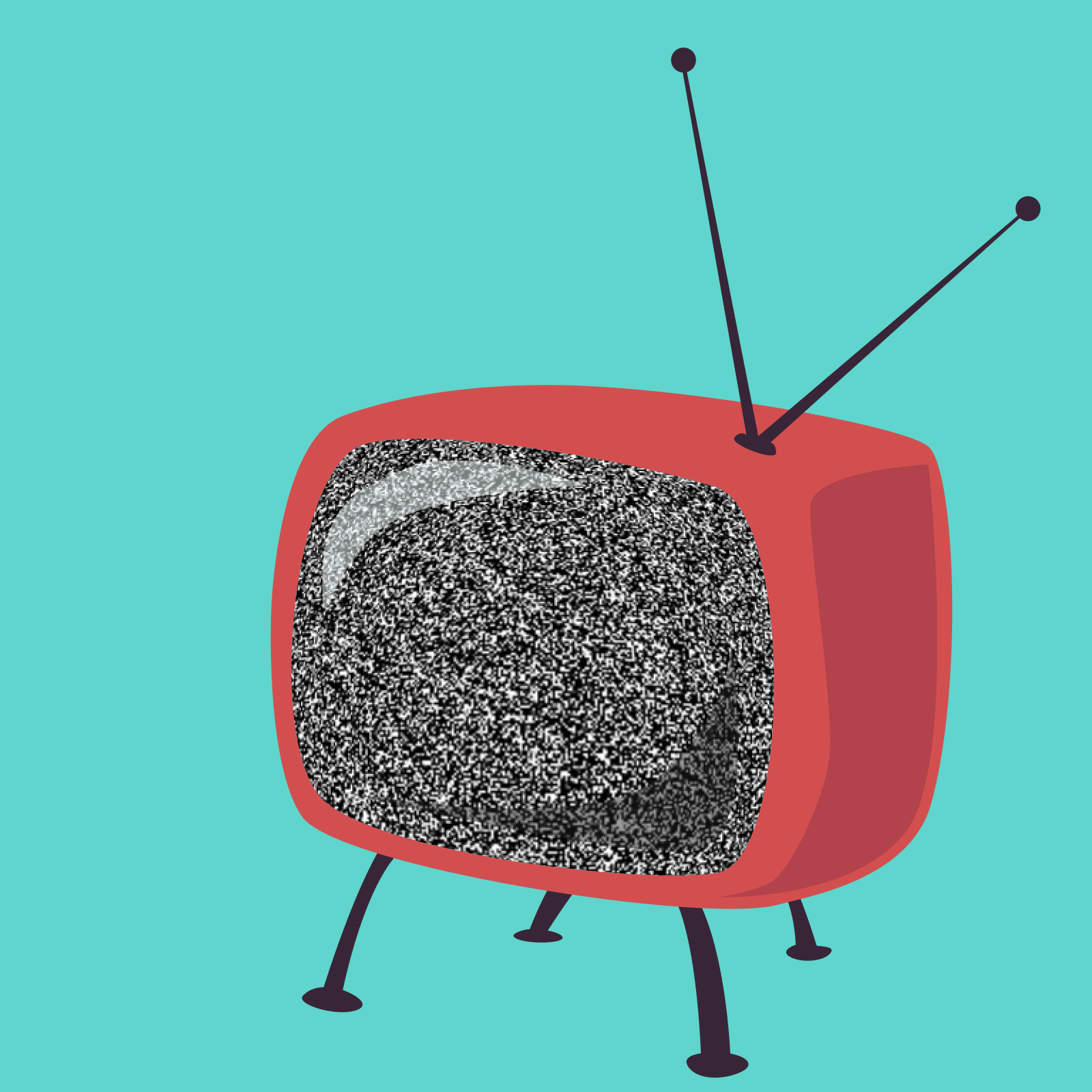 Illustration of an old TV without a picture